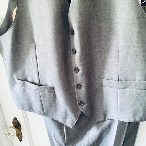 Fabio Fabrinni 3-Piece Suit Men's 42L Gray 2-Button Notch Lapel Formal Wedding - Picture 10 of 16